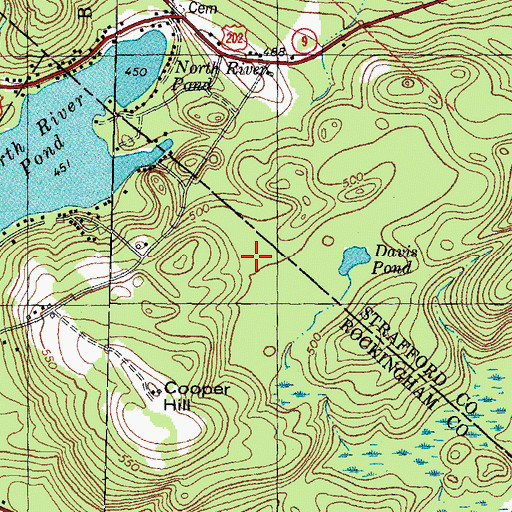 Topographic Map of Davis Pond, NH