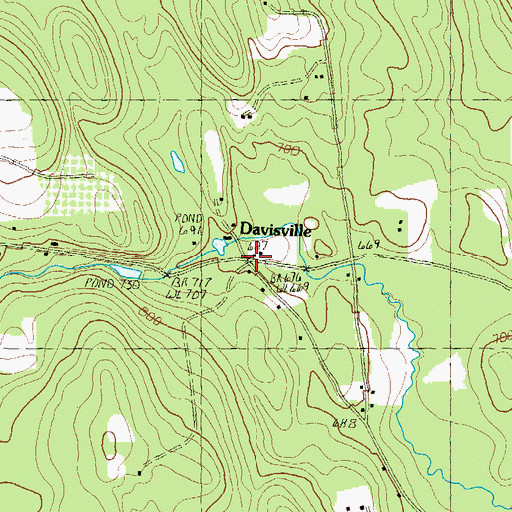 Topographic Map of Davisville, NH