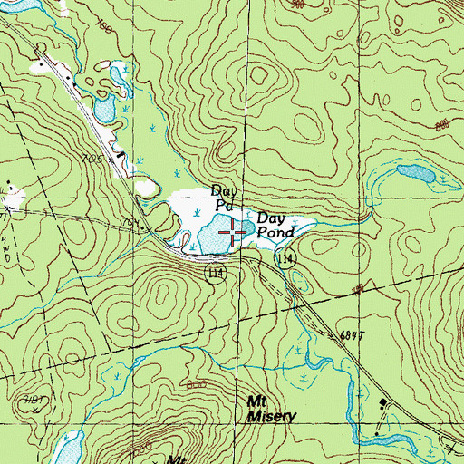 Topographic Map of Day Pond, NH