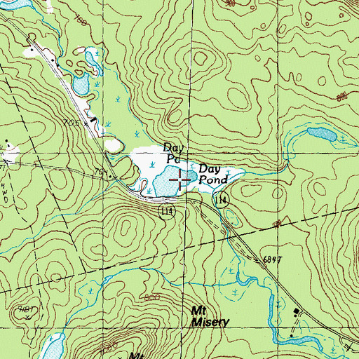 Topographic Map of Day Pond, NH
