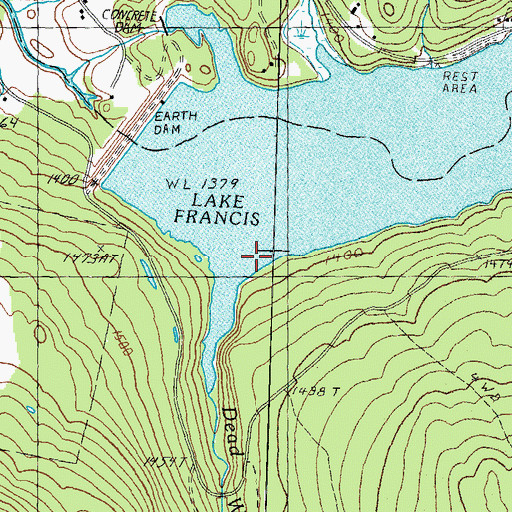 Topographic Map of Dead Water Stream, NH