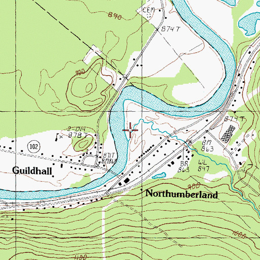 Topographic Map of Dean Brook, NH