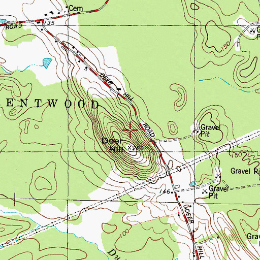 Topographic Map of Deer Hill, NH
