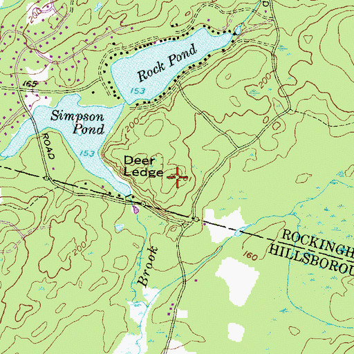 Topographic Map of Deer Ledge, NH