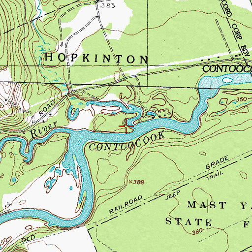 Topographic Map of Deer Meadow Brook, NH