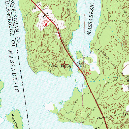 Topographic Map of Deer Neck, NH