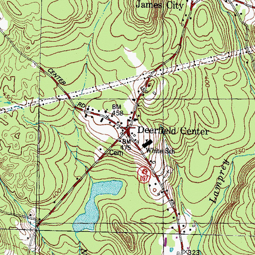 Topographic Map of Deerfield Center, NH