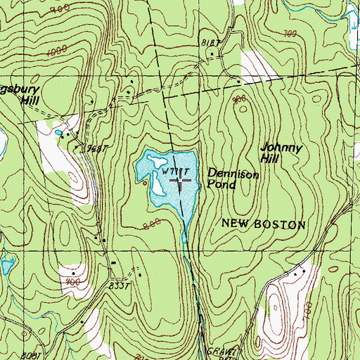 Topographic Map of Dennison Pond, NH