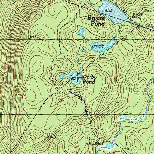 Topographic Map of Derby Pond, NH