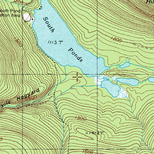 Topographic Map of Devils Hopyard Stream, NH