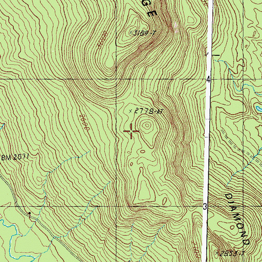 Topographic Map of Diamond Ridge, NH