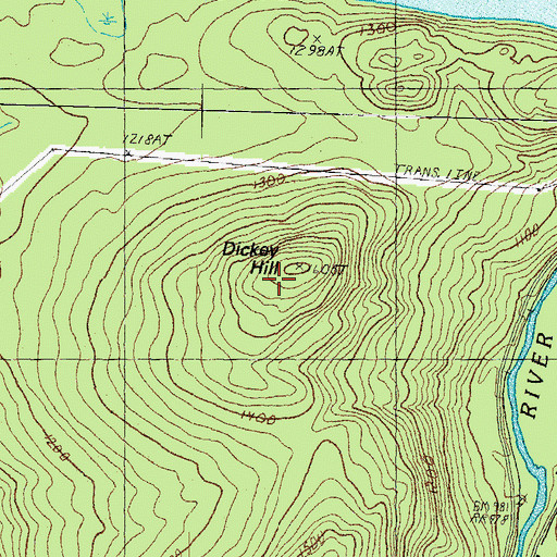 Topographic Map of Dickey Hill, NH