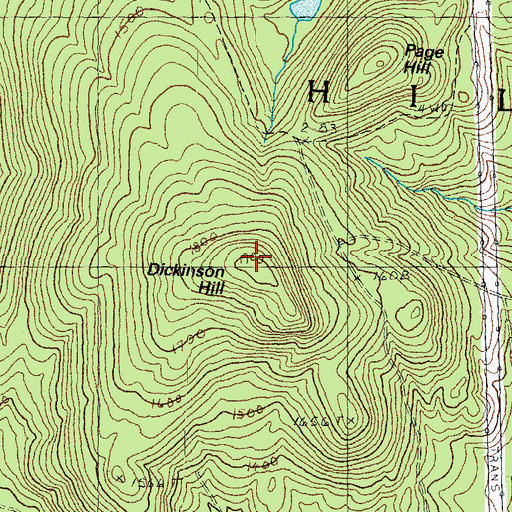 Topographic Map of Dickinson Hill, NH