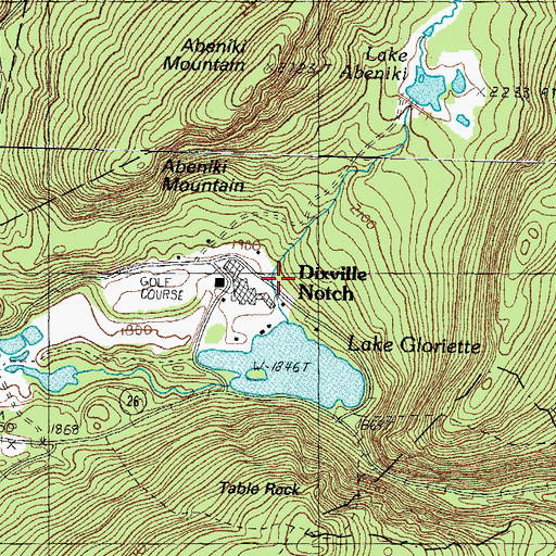 Topographic Map of Dixville Notch, NH