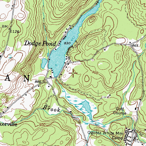 Topographic Map of Dodge Pond, NH