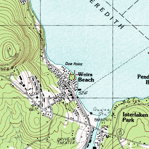 Topographic Map of Doe Point, NH