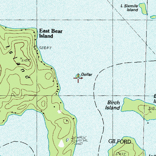 Topographic Map of Dollar Island, NH