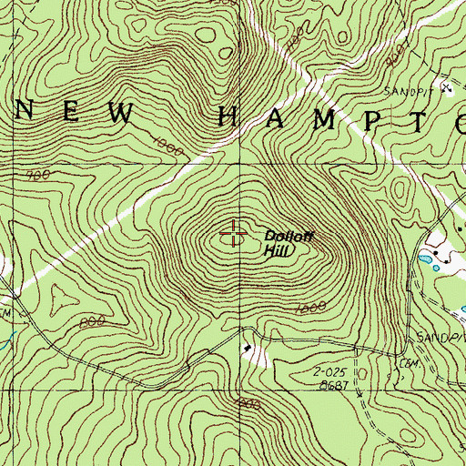 Topographic Map of Dolloff Hill, NH