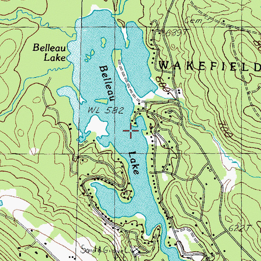 Topographic Map of Belleau Lake, NH
