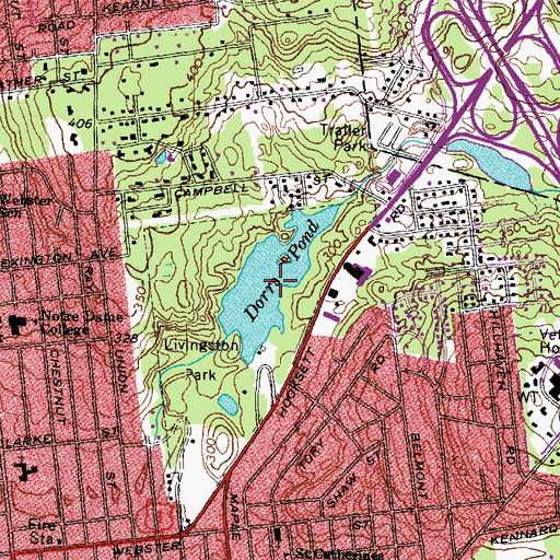 Topographic Map of Dorrs Pond, NH
