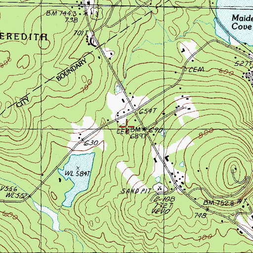 Topographic Map of Dow Cemetery, NH