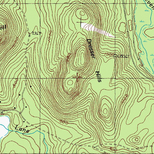 Topographic Map of Dresser Hills, NH