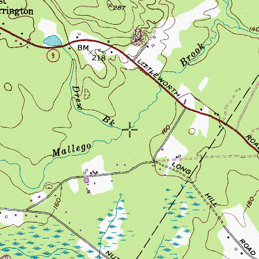 Topographic Map of Drew Brook, NH