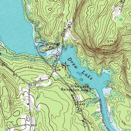 Topographic Map of Drew Lake, NH