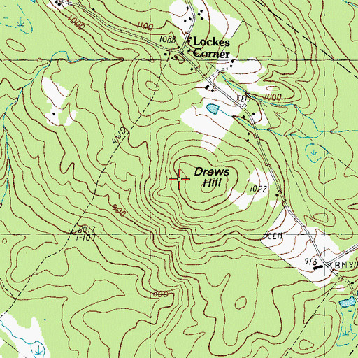 Topographic Map of Drews Hill, NH