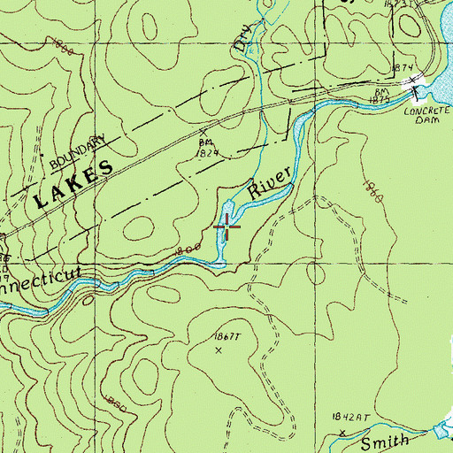 Topographic Map of Dry Brook, NH