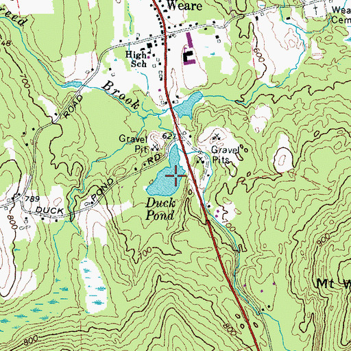 Topographic Map of Duck Pond, NH