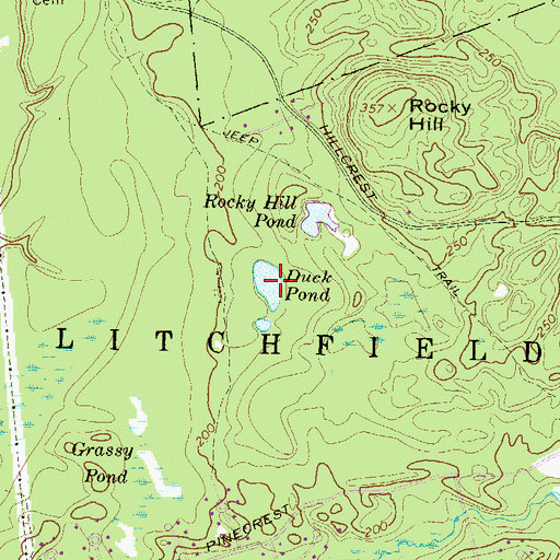 Topographic Map of Duck Pond, NH