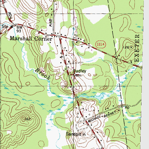 Topographic Map of Dudley Cemetery, NH