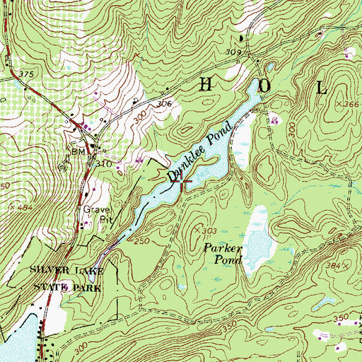 Topographic Map of Dunklee Pond, NH