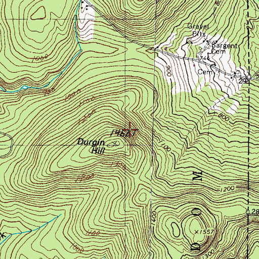 Topographic Map of Durgin Hill, NH