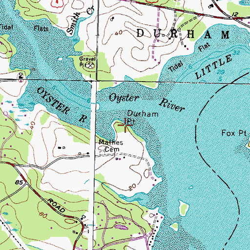 Topographic Map of Durham Point, NH