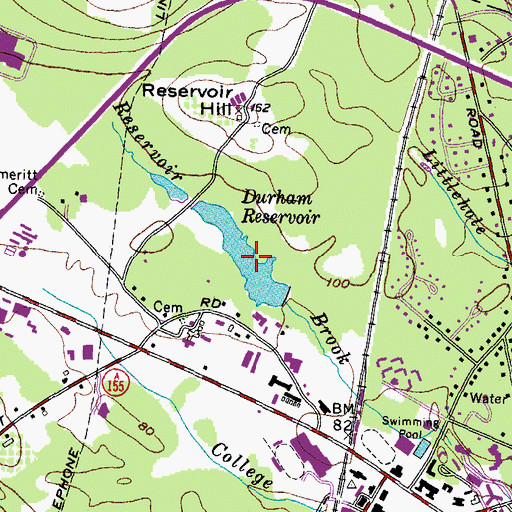 Topographic Map of Durham Reservoir, NH
