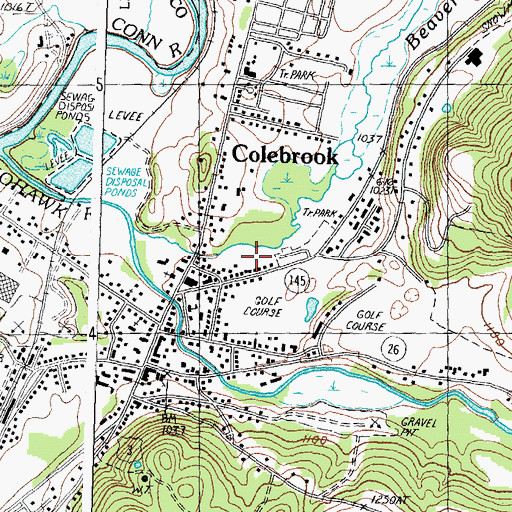 Topographic Map of Dyer Brook, NH