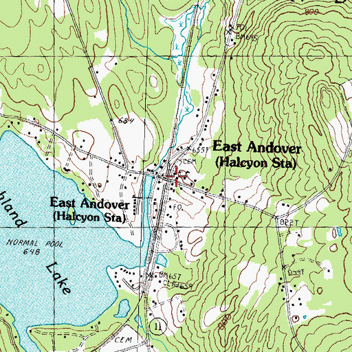 Topographic Map of East Andover, NH