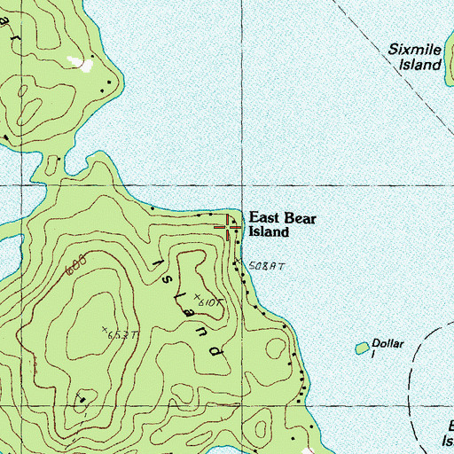 Topographic Map of East Bear Island, NH