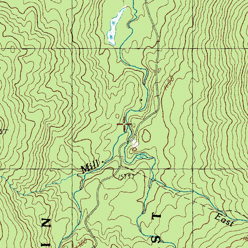 Topographic Map of East Branch Mill Brook, NH