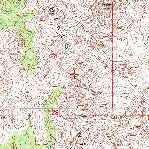 Topographic Map of Ninetysix Hills, AZ
