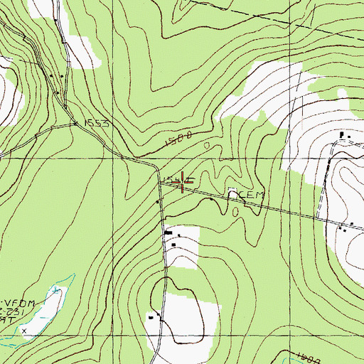 Topographic Map of East Columbia Church, NH
