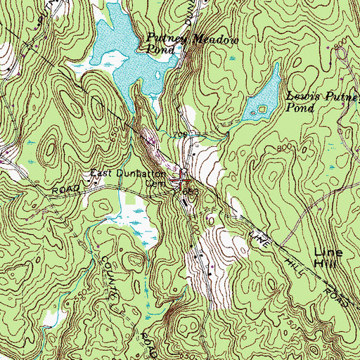 Topographic Map of East Dunbarton Cemetery, NH