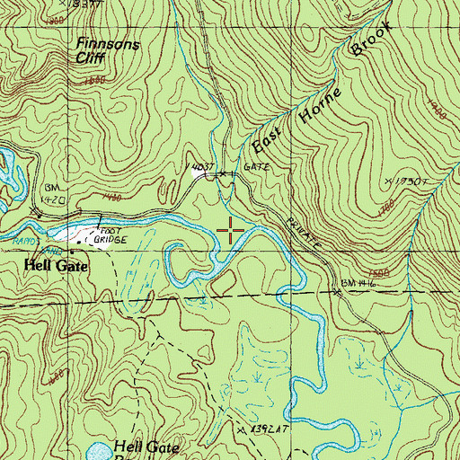 Topographic Map of East Horne Brook, NH