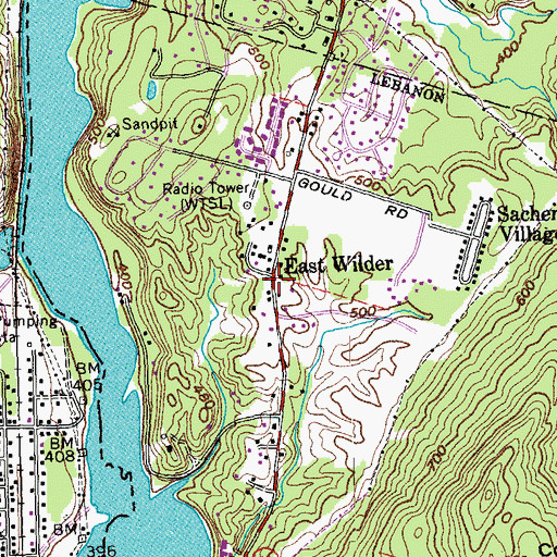 Topographic Map of East Wilder, NH