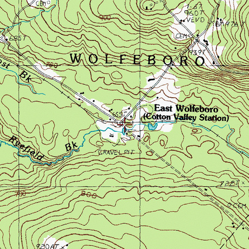 Topographic Map of East Wolfeboro, NH