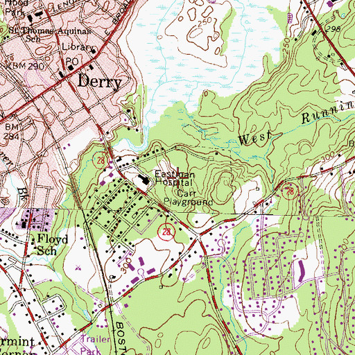 Topographic Map of Parkland Medical Center, NH