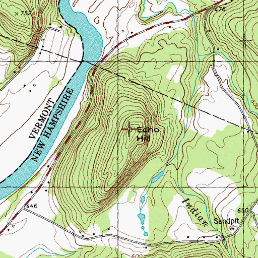 Topographic Map of Echo Hill, NH