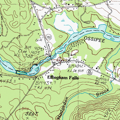 Topographic Map of Effingham Falls, NH